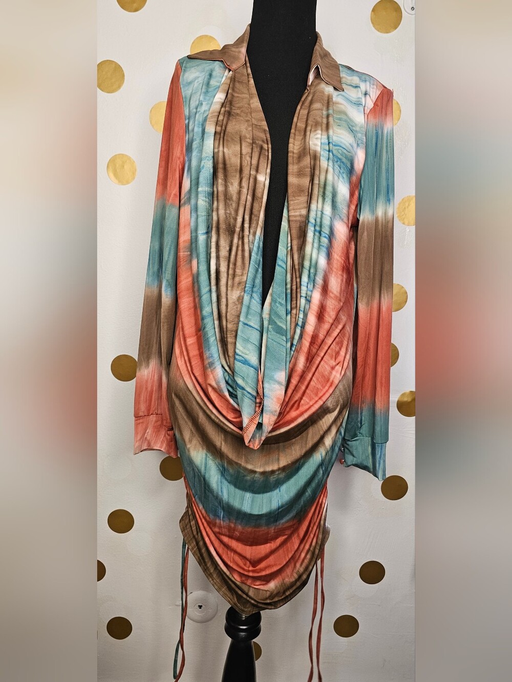 Fashion Nova Brown Combo Cowl You Later Mini Dress - Brown and Tan - Size: XL